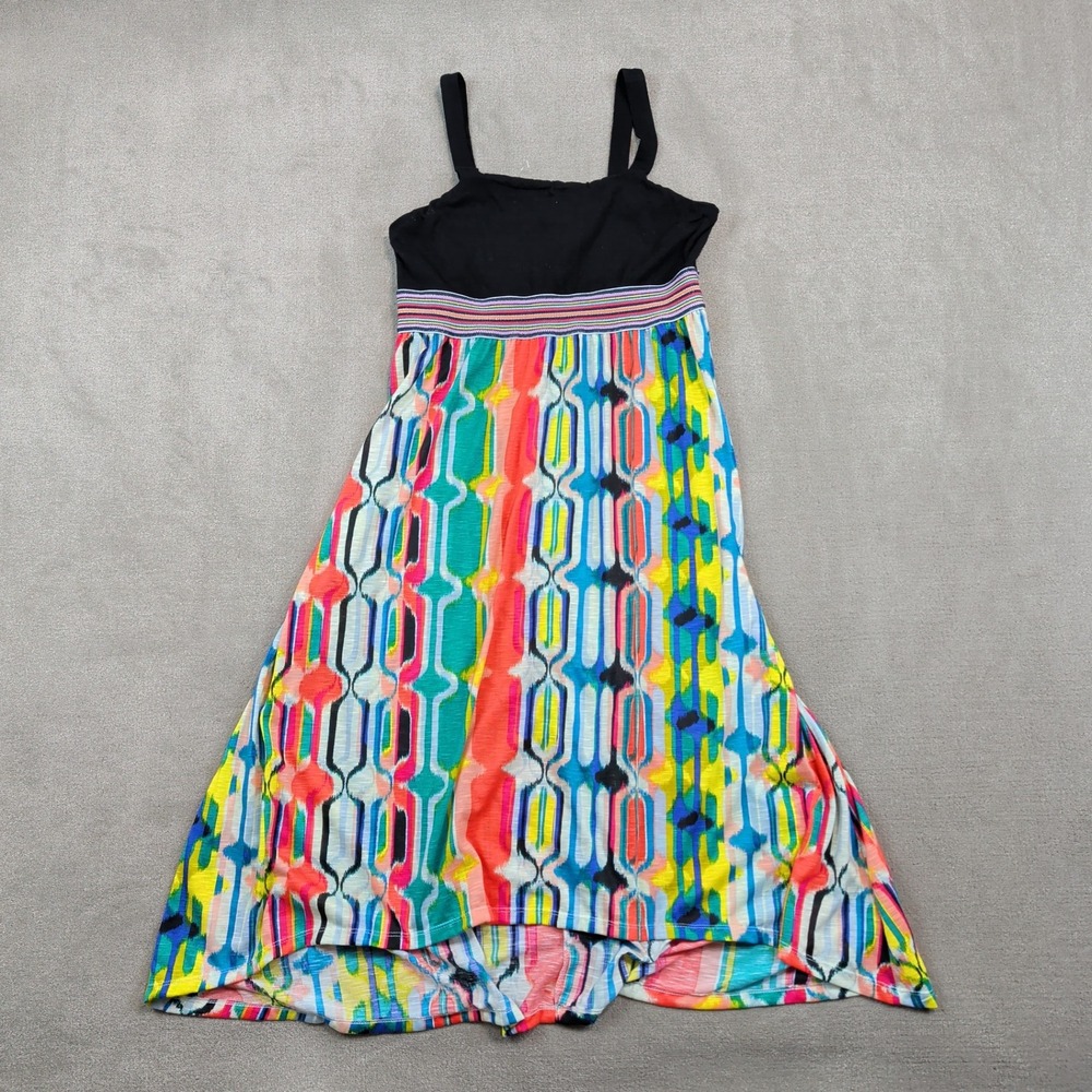 Fire Los Angeles Vintage Y2K Maxi Dress 14/16 XL Multi Color Geometric Boho NWT